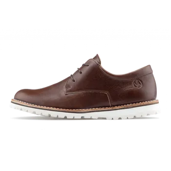 Pánské polobotky Vasky Derby Dark Brown - Pánské kožené polobotky tmavě hnědé - jarní / podzimní boty | Flexiko | česká výroba ze Zlína 46 EU