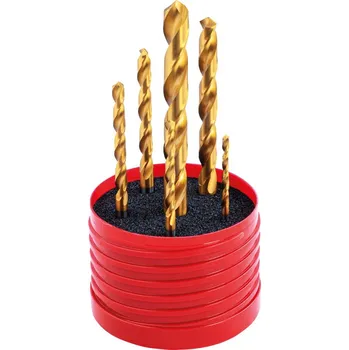 Vrták Sada spirálových vrtáků VHM podobný DIN338 TiN KLB 2,5/3,3/4,2/5,0/6,8/8,5mm KULATÝ BOX FORMAT