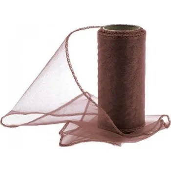 Organza obšitá 12cm/9m - hnědá - 240073