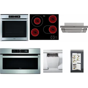 Set domácích spotřebičů WHIRLPOOL ABSOLUTE AKZM 8480 IX + WHIRLPOOL AKT 8190/BA + WHIRLPOOL AKR 5390/1 IX + WHIRLPOOL ABSOLUTE AMW 730 IX + WHIRLPOOL WSIC 3M27 C + WHIRLPOOL ART 66112
