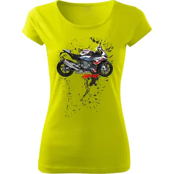 Dámské tričko s motorkou BMW M 1000 RR limetkové