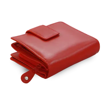 Peněženka Arwel Dámská kožená stylová peněženka se zápinkou - česká výroba; červená