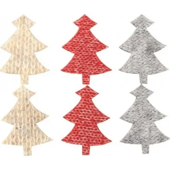 Strom s lepíkem pletený vzor 3 cm 3 barvy,6 ks v sáčku