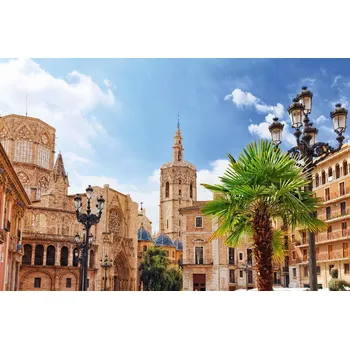 DIMEX | Vliesová fototapeta Katalánsko MS-5-1185 | 375 x 250 cm| zelená, modrá, černá, hnědá + Vliesová fototapeta na stěnu DIMEX Katalánsko MS51185 v rozměru 375 x 250 cm + lepidlo zdarma