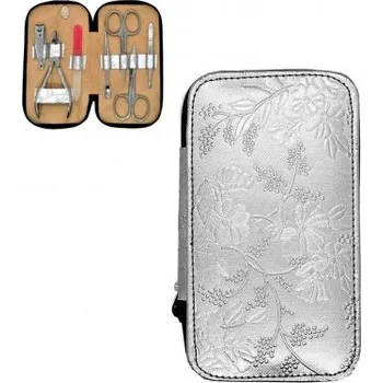 Manikúra Pauline Oblong 7ks SilverFlowers E/P PAK K.T.S. 48253