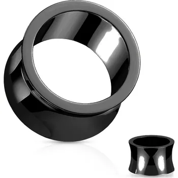 Piercing Šperky4U Černý tunel do ucha - ocel - TN01123K-10