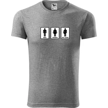 Men, woman, not sure (Hana-creative) - Viper FIT - Pánské zůžené tričko - 3XL ( Tmavě šedý melír )