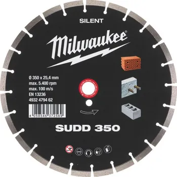 Příslušenství k nářadí MILWAUKEE Diamantový kotouč ztišený SUDD 350 mm, 1ks