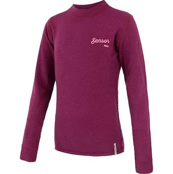 Dětské termoprádlo SENSOR MERINO DF LOGO juniorské triko dl.rukáv lilla Velikost: 160