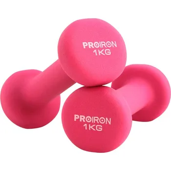 Jednoruční činky PROIRON Neoprene Dumbbell 2 x 1 kg - PINK