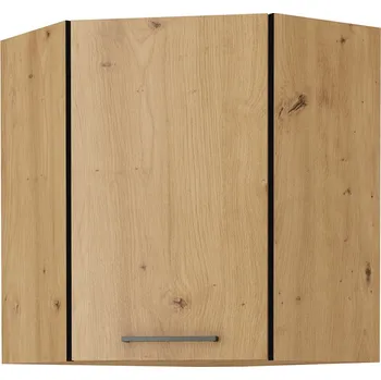 Kuchyňská skříňka Tempo Kondela Rohová horní kuchyňská skříňka Kondela Meriel 60/60 GN-72 1F (černá + dub artisan)