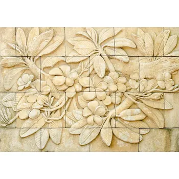 Fototapeta DIMEX | Vliesová fototapeta Thajský reliéf MS-5-0768 | 375 x 250 cm| bílá, krémová, žlutá + Vliesová fototapeta na stěnu DIMEX Thajský reliéf MS50768 v rozměru 375 x 250 cm + lepidlo zdarma