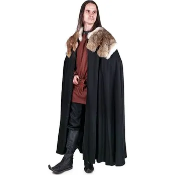 Karnevalový kostým imago Plášť na míru - půlkolový s kožešinovým límcem