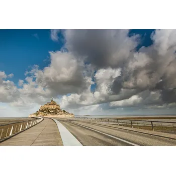 Fototapeta DIMEX | Vliesová fototapeta Mont Saint Michel MS-5-1093 | 375 x 250 cm| modrá, bílá, béžová, hnědá + Vliesová fototapeta na stěnu DIMEX Mont Saint Michel MS51093 v rozměru 375 x 250 cm + lepidlo zdarma