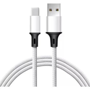 Opletený kabel Lightning 1m pro iPhone/iPad zařízení Barva: Bílá