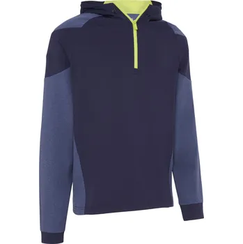 Pánská mikina Callaway 1/4 Zip Mixed Media pánská golfová mikina s kapucí, tmavě modrá, vel. S
