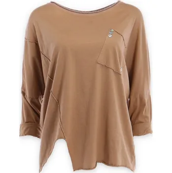 Dámské tričko Triko dlouhý rukáv 3459 Itálie barva: hnědá-camel