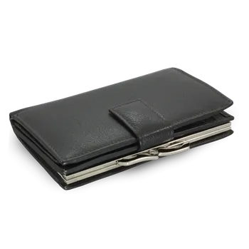 Peněženka Arwel Dámská kožená rámová peněženka se zápinkou - česká výroba; černá