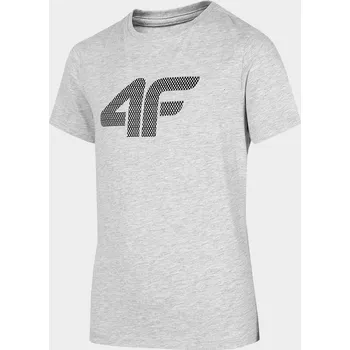 Dívčí tričko 4F HJZ22-JTSM002 COLD LIGHT GREY MELANGE Dětské tričko EU 146 HJZ22-JTSM002 COLD LI GREY M