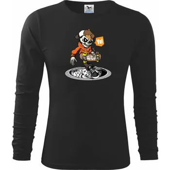 Pánské oblečení Skate nad kanálem - Triko s dlouhým rukávem FIT-T long sleeve - 3XL ( Černá )