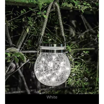 Venkovní osvětlení HJ Solární lampa ve sklenici do exteriéru 20LED LED barva: Studená bílá/Cold white