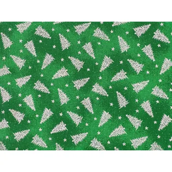 Mirtex Plátno HCP120/211860-3 Stříbrný strom zelený šíře 142cm