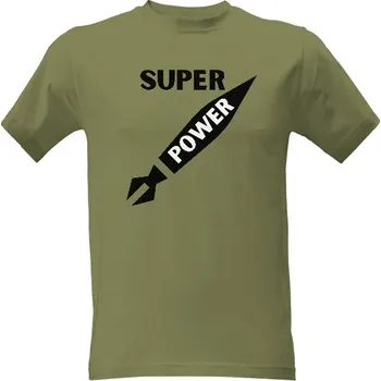 Tričko s potiskem super power pánské