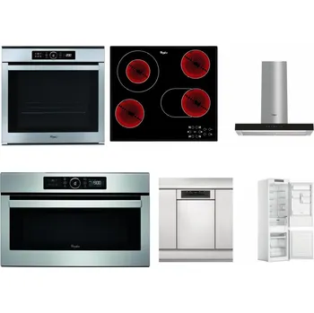 Set domácích spotřebičů WHIRLPOOL ABSOLUTE AKZM 8480 IX + WHIRLPOOL AKT 8190/BA + WHIRLPOOL WHBS 62F LT K + WHIRLPOOL ABSOLUTE AMW 730 IX + WHIRLPOOL WSBO 3O34 PF X + WHIRLPOOL WHC18 T311