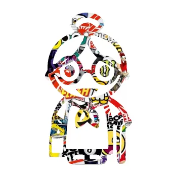 samolepka Babička 001 pravá (83 - Sticker bomb) SAMOLEPKA NA AUTO, NÁLEPKA, FÓLIE, POLEP, TUNING, VLASTNÍ TEXT, TISK, AUTOSAMOLEPKY.cz, POLEPY, OBRÁZEK, LOGO, 3D STICKERS