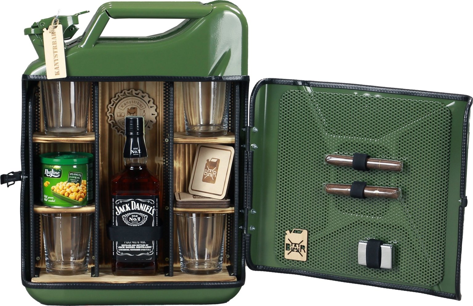 Kanystr Bar KHAKI GENTLEMAN otevírání do boku- AKCE vybavený + odeslání do 48 hodin, + doprava zdarma