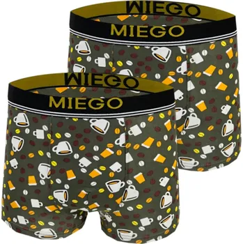 Boxerky UOMO Pánské bavlněné boxerky - Cappuccino (Balení/2ks) Barva: Hnědá, Velikost: M