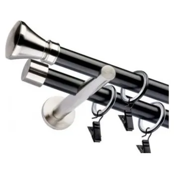 Garnýž Garnýž dvojitá 19mm matná čierna Koloseo efekt nerez