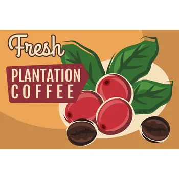 Fototapeta DIMEX | Vliesová fototapeta Vintage kávové boby MS-5-2089 | 375 x 250 cm| zelená, červená, žlutá, hnědá + Vliesová fototapeta na stěnu DIMEX Vintage kávové boby MS52089 v rozměru 375 x 250 cm + lepidlo zdarma