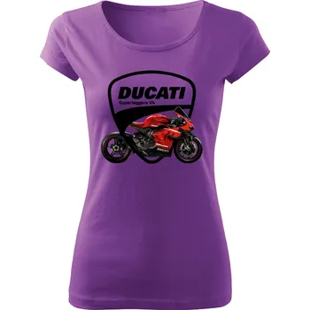 Dámské tričko s motorkou Ducati Superleggera V4 fialové