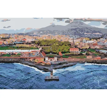 Malování podle čísel - Sopka Vesuv, Neapol Velikost: 40x60cm, Rámování: Pouze srolované plátno