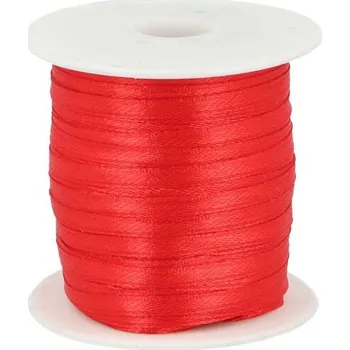 Stuha atlasová šíře 3mm jednolící, barva Červená (3078)