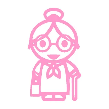 samolepka Babička 001 pravá (24 - světle růžová) SAMOLEPKA NA AUTO, NÁLEPKA, FÓLIE, POLEP, TUNING, VLASTNÍ TEXT, TISK, AUTOSAMOLEPKY.cz, POLEPY, OBRÁZEK, LOGO, 3D STICKERS