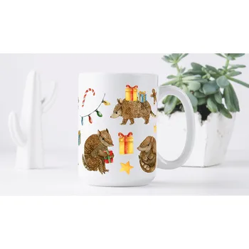 ePiPí Velký keramický hrnek 450 ml - Vánoční pásovec