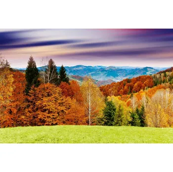 Fototapeta DIMEX | Vliesová fototapeta Majestátní západ slunce MS-5-1926 | 375 x 250 cm| zelená, modrá, červená, fialová, žlutá + Vliesová fototapeta na stěnu DIMEX Majestátní západ slunce MS51926 v rozměru 375 x 250 cm + lepidlo zdarma