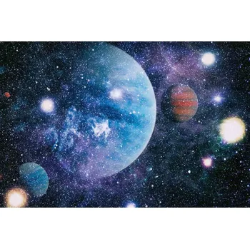 Fototapeta DIMEX | Vliesová fototapeta Planety v hlubokém vesmíru MS-5-2280 | 375 x 250 cm| modrá, bílá, černá, hnědá + Vliesová fototapeta na stěnu DIMEX Planety v hlubokém vesmíru MS52280 v rozměru 375 x 250 cm + lepidlo zdarma