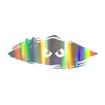 Samolepicí dekorace na vozidlo Kuk 003 pravá šmírák (93 - Holografická) SAMOLEPKA NA AUTO, NÁLEPKA, FÓLIE, POLEP, TUNING, VLASTNÍ TEXT, TISK, AUTOSAMOLEPKY.cz, POLEPY, OBRÁZEK, LOGO, 3D STICKERS