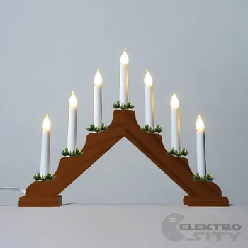 Svícen Konstsmide Adventní svícen 2262-130.T dubový, LED Filament tažená