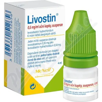 Léky na uši a oči Livostin—oční kapky 4 ml