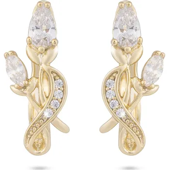 Náušnice biju Pozlacené náušnice 14k, růžičky se stuhou a zirkony 1002491