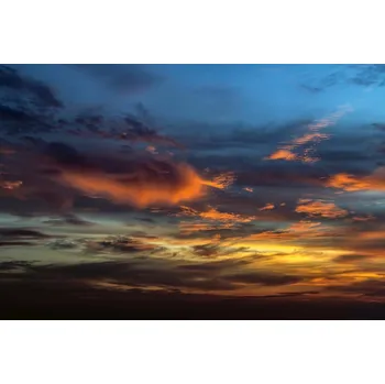Fototapeta DIMEX | Vliesová fototapeta Západ slunce s červánky MS-5-2330 | 375 x 250 cm| modrá, černá, žlutá, oranžová + Vliesová fototapeta na stěnu DIMEX Západ slunce s červánky MS52330 v rozměru 375 x 250 cm + lepidlo zdarma