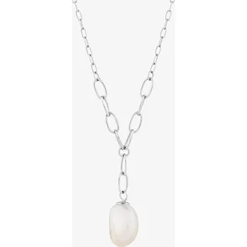 Náhrdelník Stříbrný náhrdelník Pearl Heart s říční perlou Preciosa