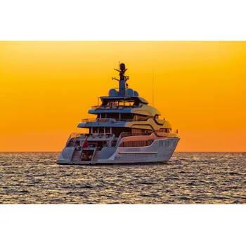 Fototapeta DIMEX | Vliesová fototapeta Jachta na moři MS-5-2760 | 375 x 250 cm | bílá, žlutá, oranžová + Vliesová fototapeta na stěnu DIMEX Jachta na moři MS52760 v rozměru 375 x 250 cm + lepidlo zdarma