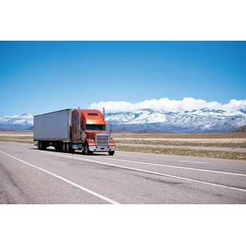 Fototapeta DIMEX | Vliesová fototapeta Truck na cestě MS-5-2710 | 375 x 250 cm | modrá, bílá, oranžová + Vliesová fototapeta na stěnu DIMEX Truck na cestě MS52710 v rozměru 375 x 250 cm + lepidlo zdarma