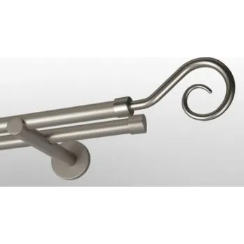 Garnýž Kovová garnýž Satin nickel Ø 19mm koncovka - Hak