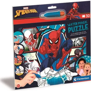puzzle pro nejmenší CLEMENTONI Puzzle s malováním vodou Water Magic: Spiderman 30 dílků